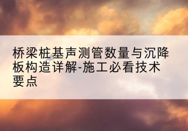 利津桩基需要预埋几根声测管？-桥梁桩基声测管数量与沉降板构造详解-施工必看技术要点